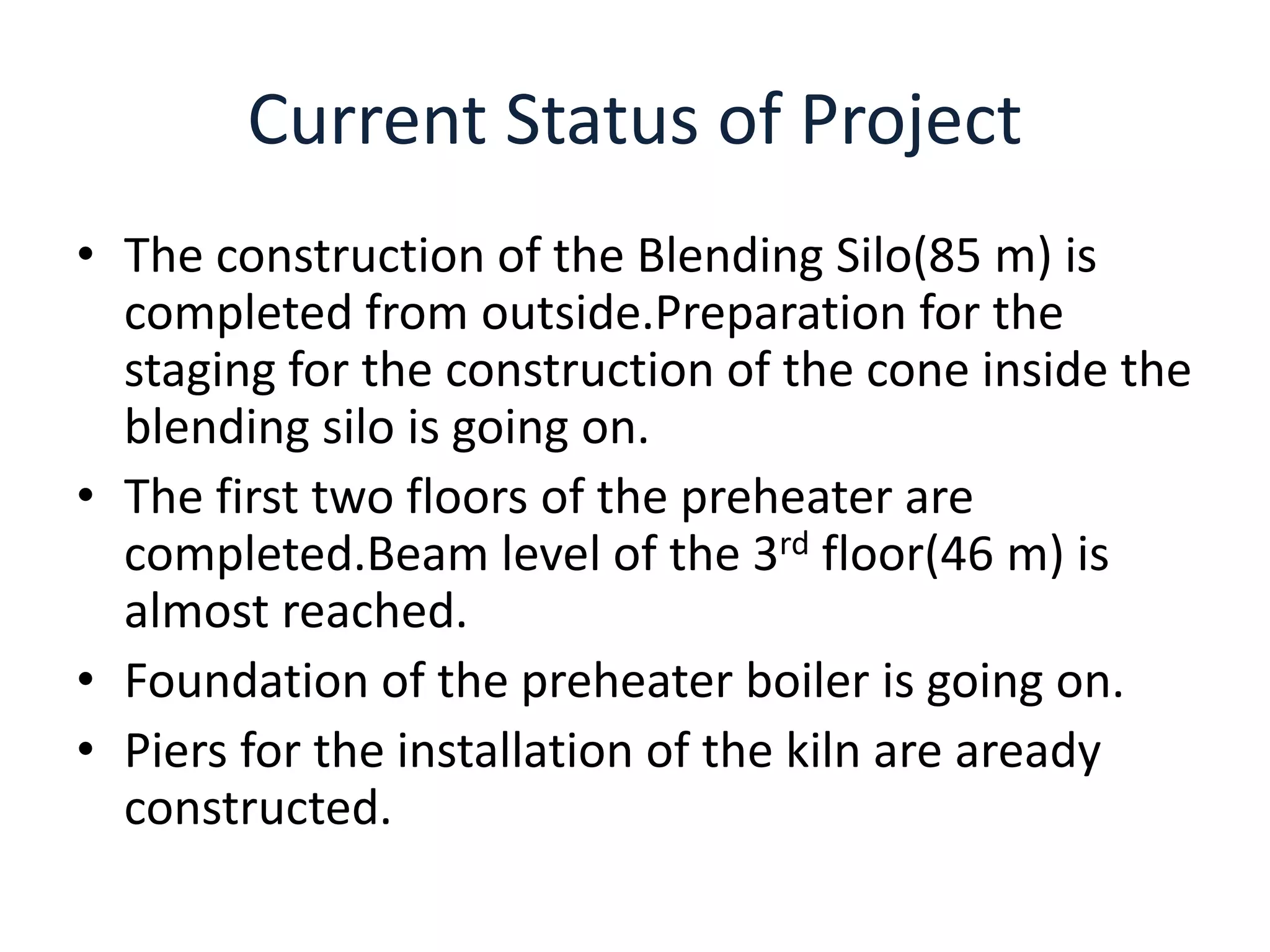 Cement Manufacturing Plant Construction | PPTX