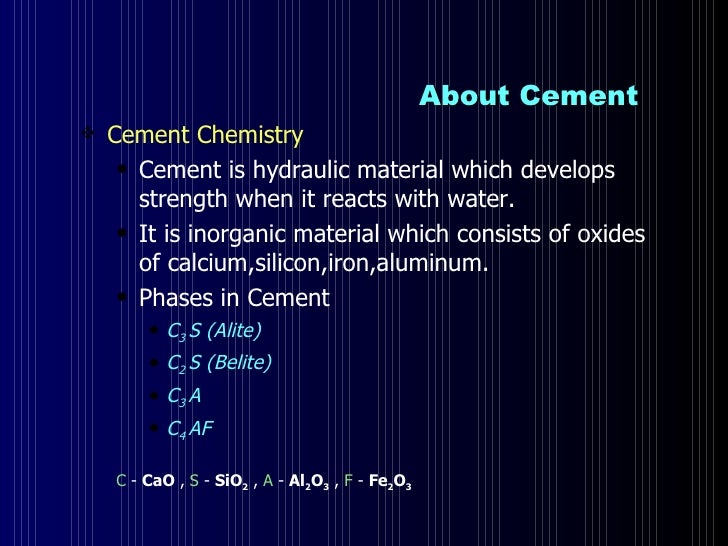 Cement Process Chemistry