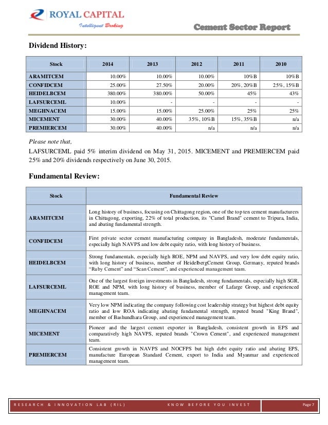 Cement sector report