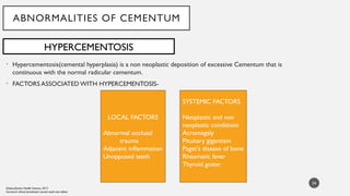 Hypercementosius CEMENTUM clinical significance and clinical significance | PPTX