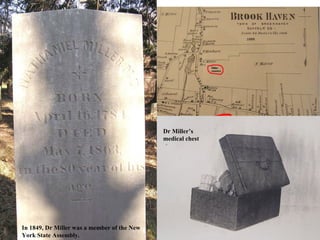  




                                             Dr Miller’s
                                             medical chest




In 1849, Dr Miller was a member of the New
York State Assembly.
 