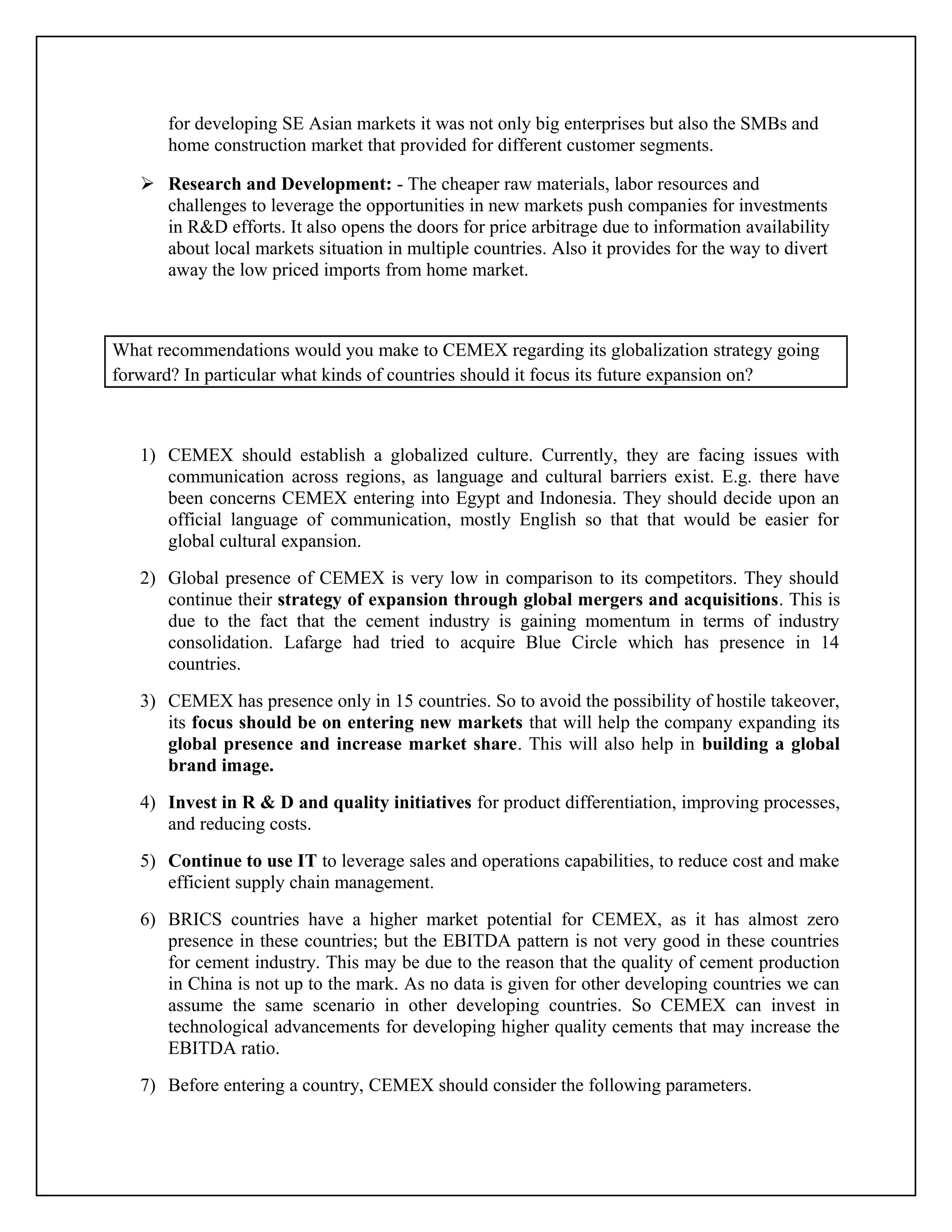 Cemex case study | DOC