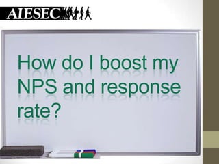 How do I boost my
NPS and response
rate?
 