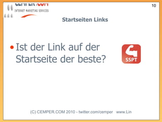 Startseiten Links Ist der Link auf der  Startseite der beste? 