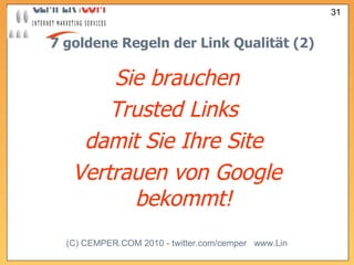 Sie brauchen Trusted Links  damit Sie Ihre Site  Vertrauen von Google bekommt! 7 goldene Regeln der Link Qualität (2) 