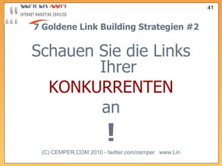 7 Goldene Link Building Strategien  #2 Schauen Sie die Links Ihrer KONKURRENTEN an ! 