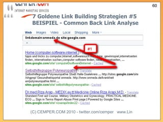 7 Goldene Link Building Strategien  #5   BEISPIEL - Common Back Link Analyse 