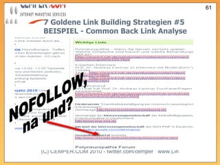 7 Goldene Link Building Strategien  #5   BEISPIEL - Common Back Link Analyse NOFOLLOW,  na und? 