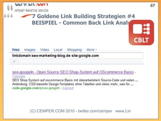 7 Goldene Link Building Strategien  #4   BEISPIEL - Common Back Link Analyse 