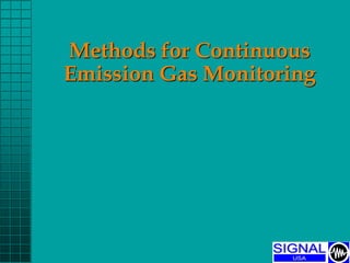 Methods for Continuous
Emission Gas Monitoring
 