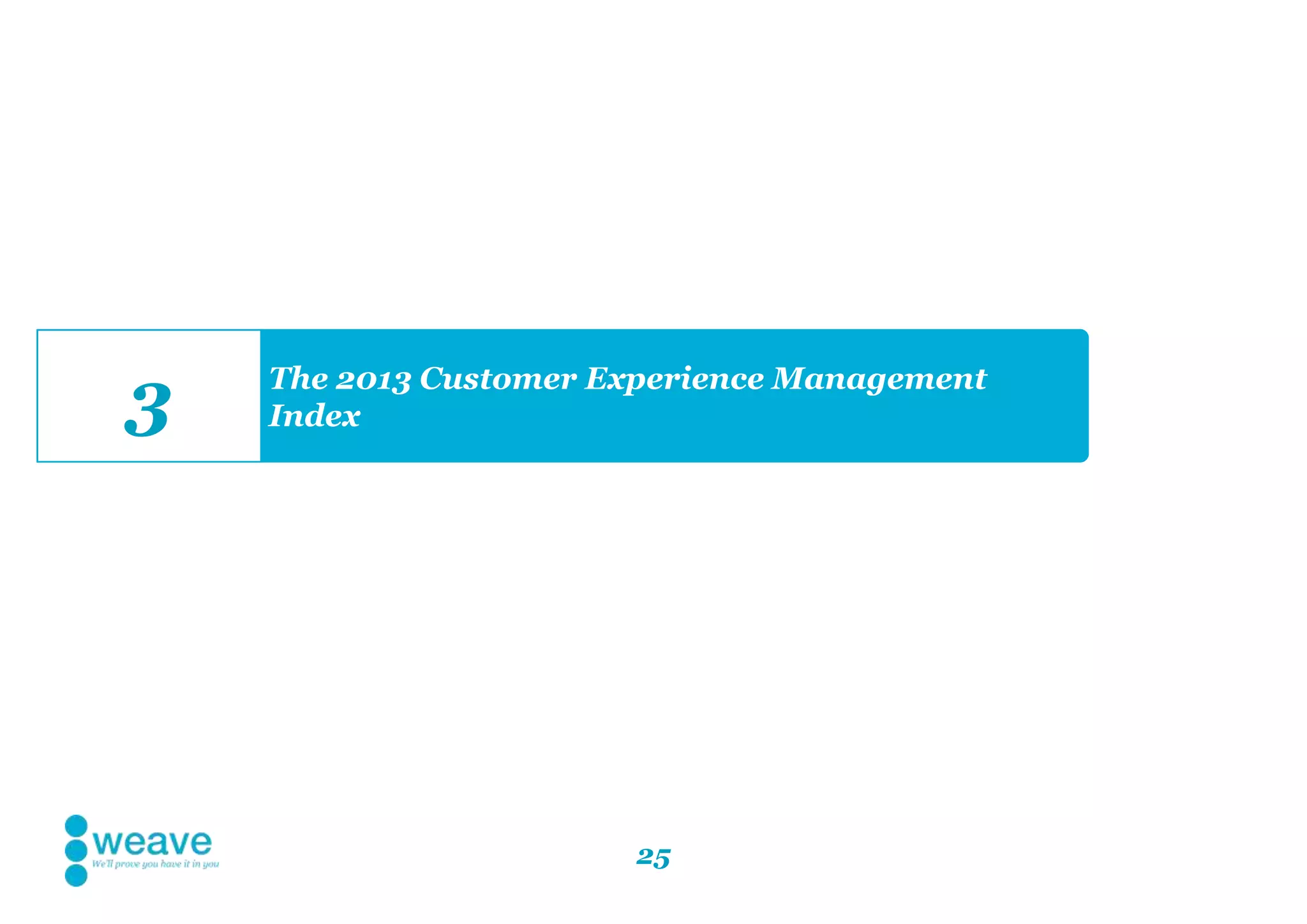 25
The 2013 Customer Experience Management
Index3
 