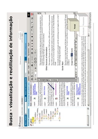 Busca - visualização e reutilização de informação




                                              Portal




                                        Conteúdo   Processos
 