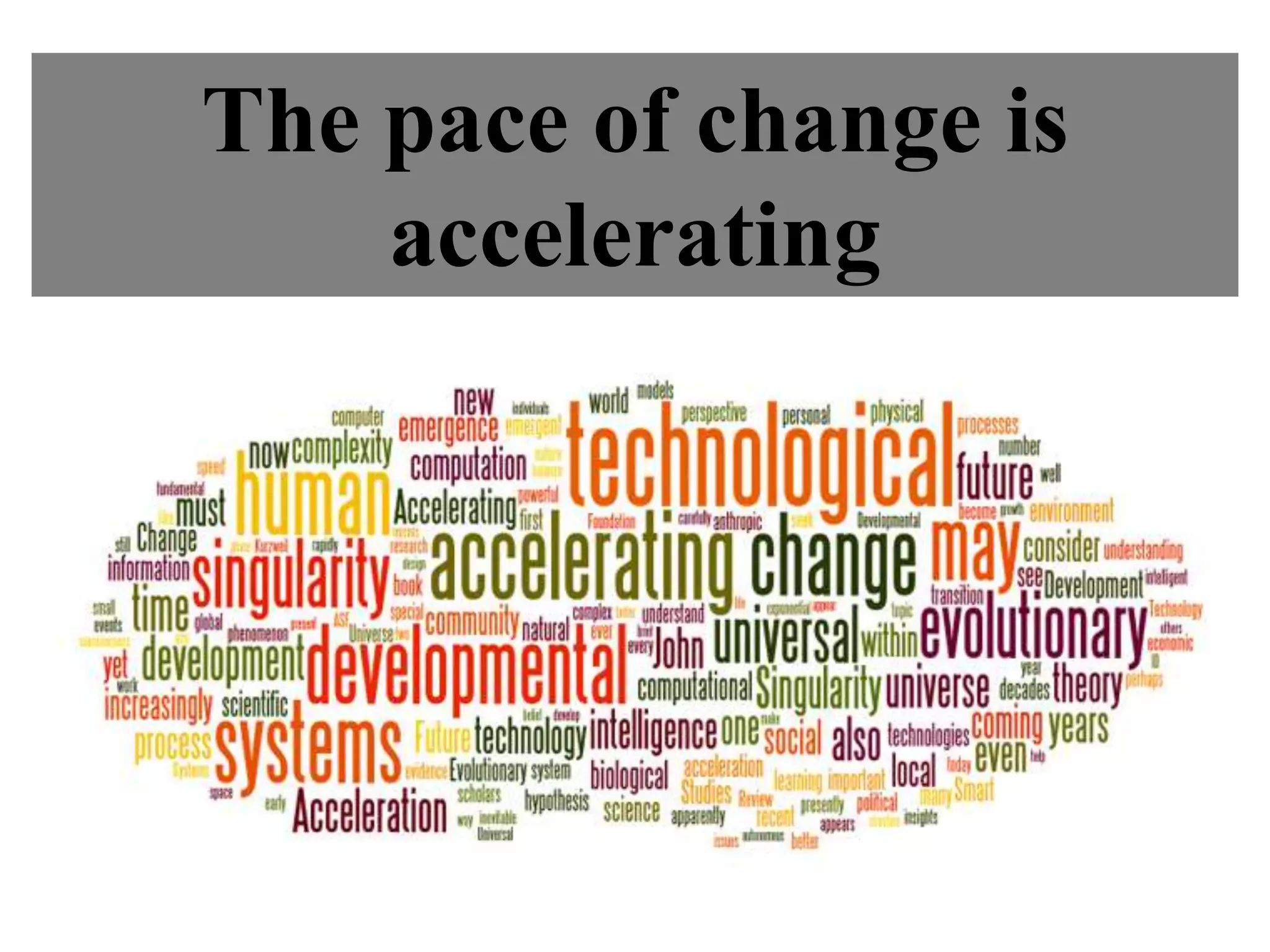The pace of change is
    accelerating
 