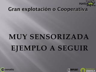 Gran explotación o CooperativaGran explotación o Cooperativa
MUY SENSORIZADA
EJEMPLO A SEGUIR
 
