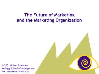 © 2001 Mohan Sawhney  Kellogg School of Management Northwestern University The Future of Marketing and the Marketing Organization 
