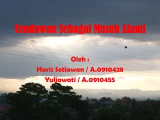 Cendawan Sebagai Musuh Alami

               Oleh :
    Haris Setiawan / A.0910428
      Yuliawati / A.0910455
 