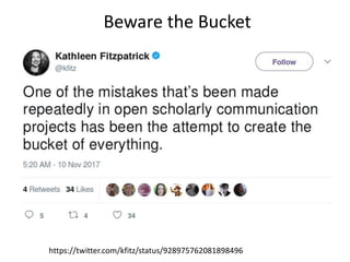 https://twitter.com/kfitz/status/928975762081898496
Beware the Bucket
 