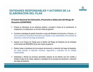 Cenepred elab. plan de prevencion y reduccion de riesgo de desastres | PDF