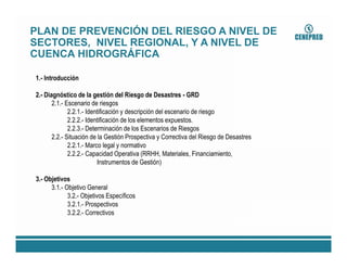 Cenepred elab. plan de prevencion y reduccion de riesgo de desastres | PDF