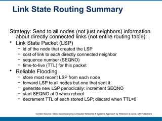 Unicast Routing Protocols: Link State Routing and OSPF | PPTX