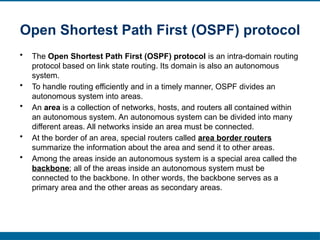 Unicast Routing Protocols: Link State Routing and OSPF | PPTX