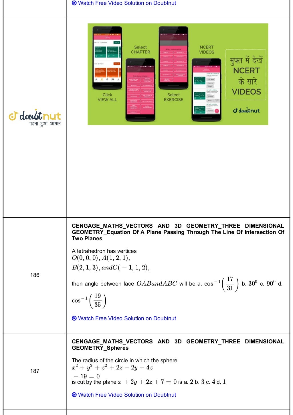 Cengage Maths Solutions Class 12 Vectors And 3d Geometry Three ...