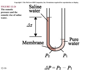 Copyright © The McGraw-Hill Companies, Inc. Permission required for reproduction or display.

FIGURE 12-24
The osmotic
pressure and the
osmotic rise of saline
water.




12-16
 