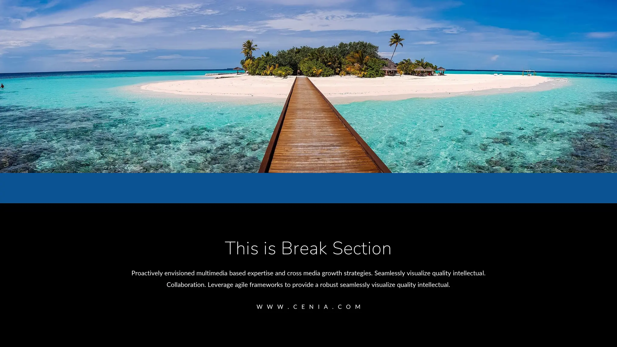 Proactively envisioned multimedia based expertise and cross media growth strategies. Seamlessly visualize quality intellectual.
Collaboration. Leverage agile frameworks to provide a robust seamlessly visualize quality intellectual.
This is Break Section
W W W . C E N I A . C O M
 