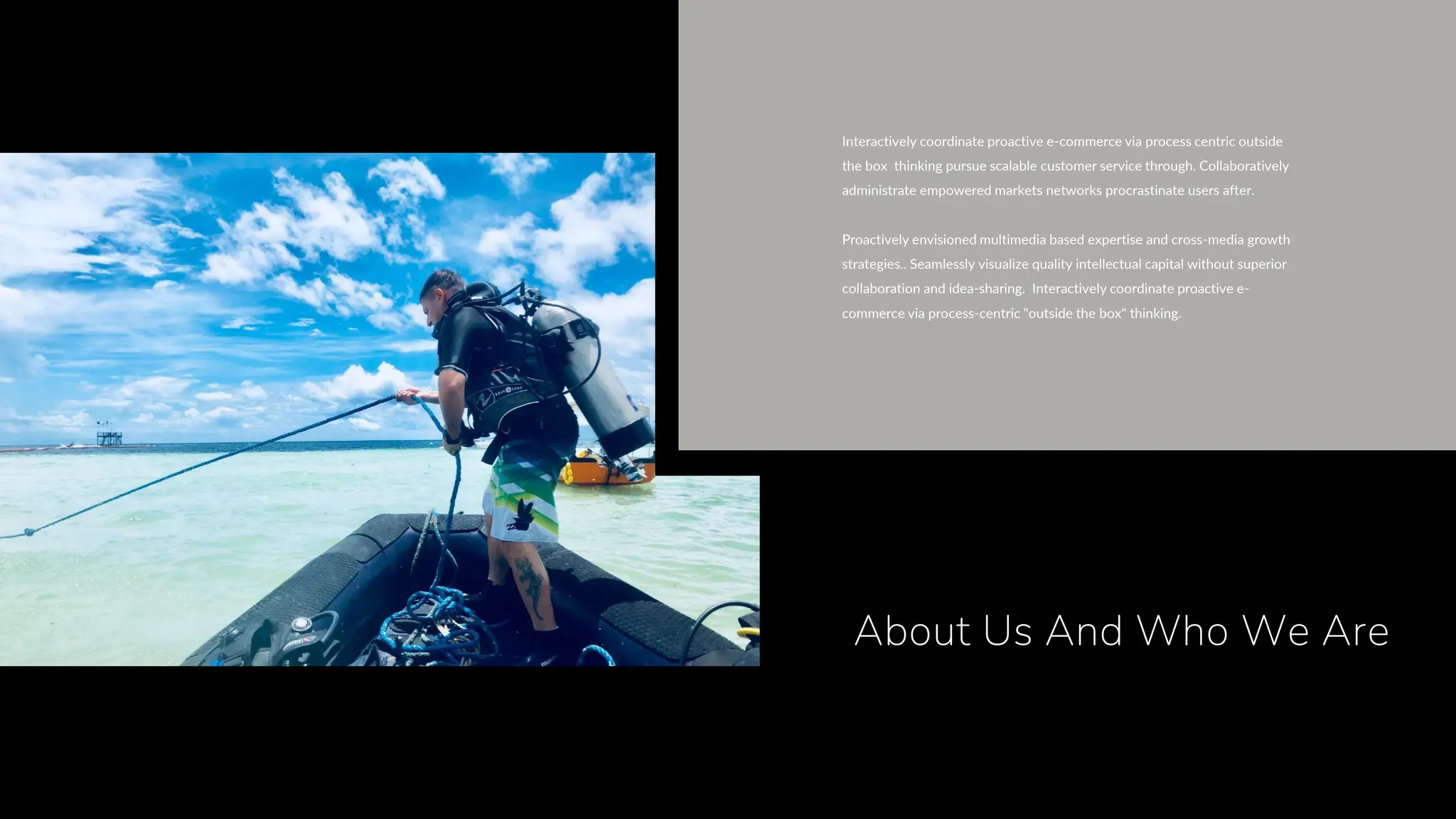 Interactively coordinate proactive e-commerce via process centric outside
the box thinking pursue scalable customer service through. Collaboratively
administrate empowered markets networks procrastinate users after.
Proactively envisioned multimedia based expertise and cross-media growth
strategies.. Seamlessly visualize quality intellectual capital without superior
collaboration and idea-sharing. Interactively coordinate proactive e-
commerce via process-centric "outside the box" thinking.
About Us And Who We Are
 