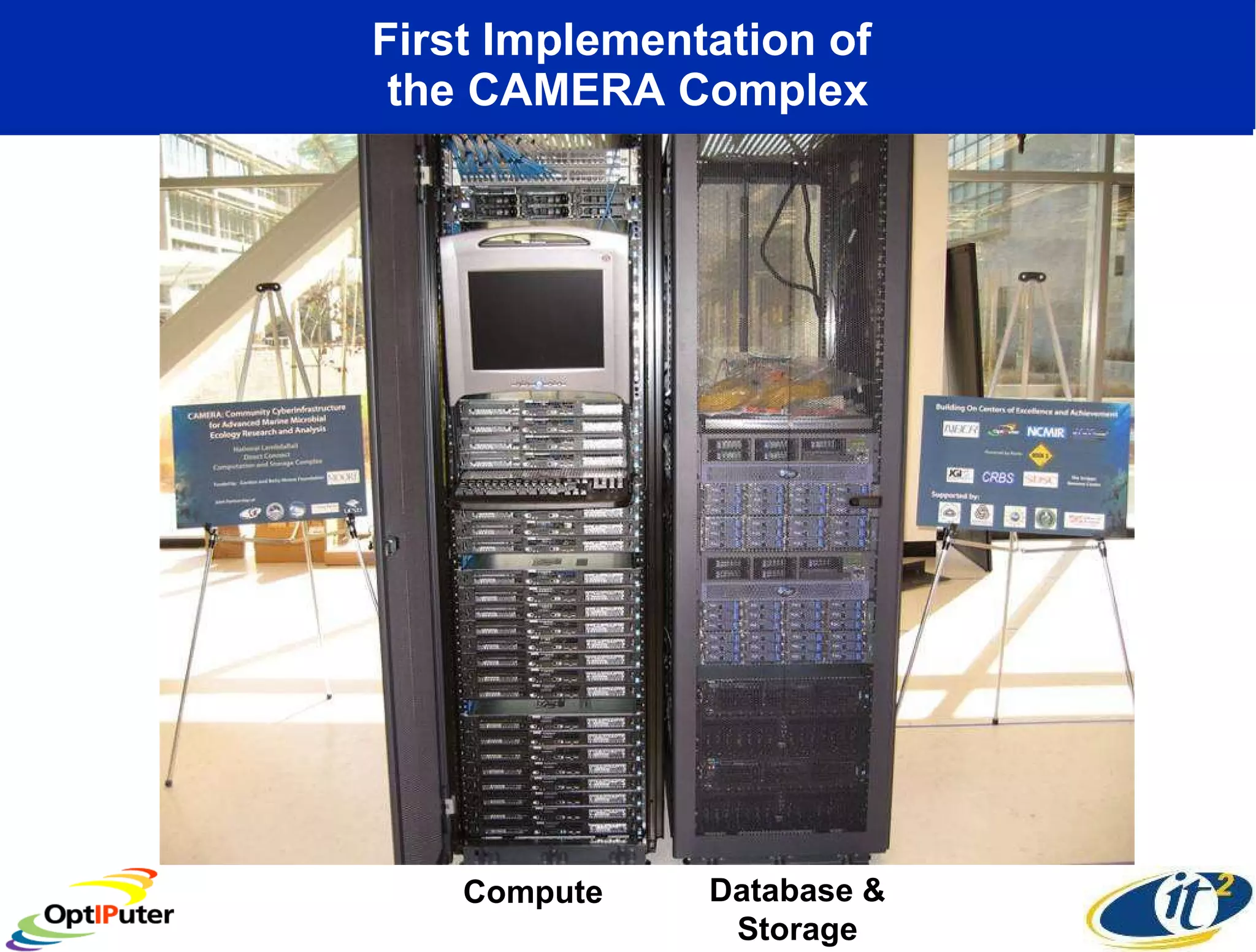 First Implementation of  the CAMERA Complex Compute Database & Storage 