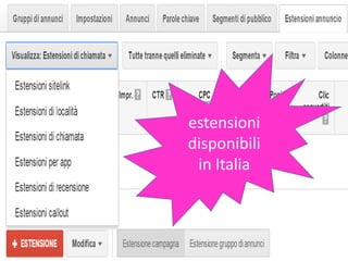 estensioni disponibili in Italia  