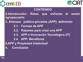 Módulo 1: Alianzas Público-Privadas y Transferencia de Tecnologías 