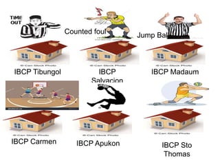 IBCP Tibungol IBCP
Salvacion
Counted foul
IBCP Madaum
Jump Ball
IBCP Carmen IBCP Apukon IBCP Sto
Thomas
 