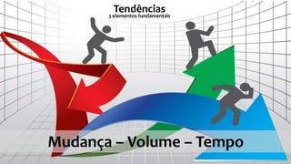 Tendências3 elementos fundamentais
Mudança – Volume – Tempo
 