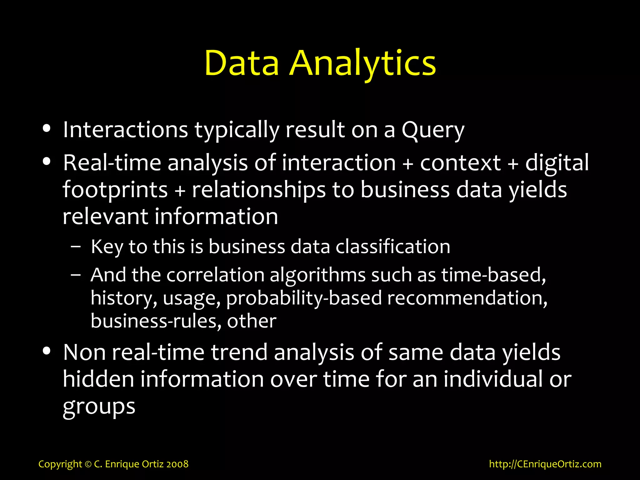 Mobility, Context, Interactions and Data