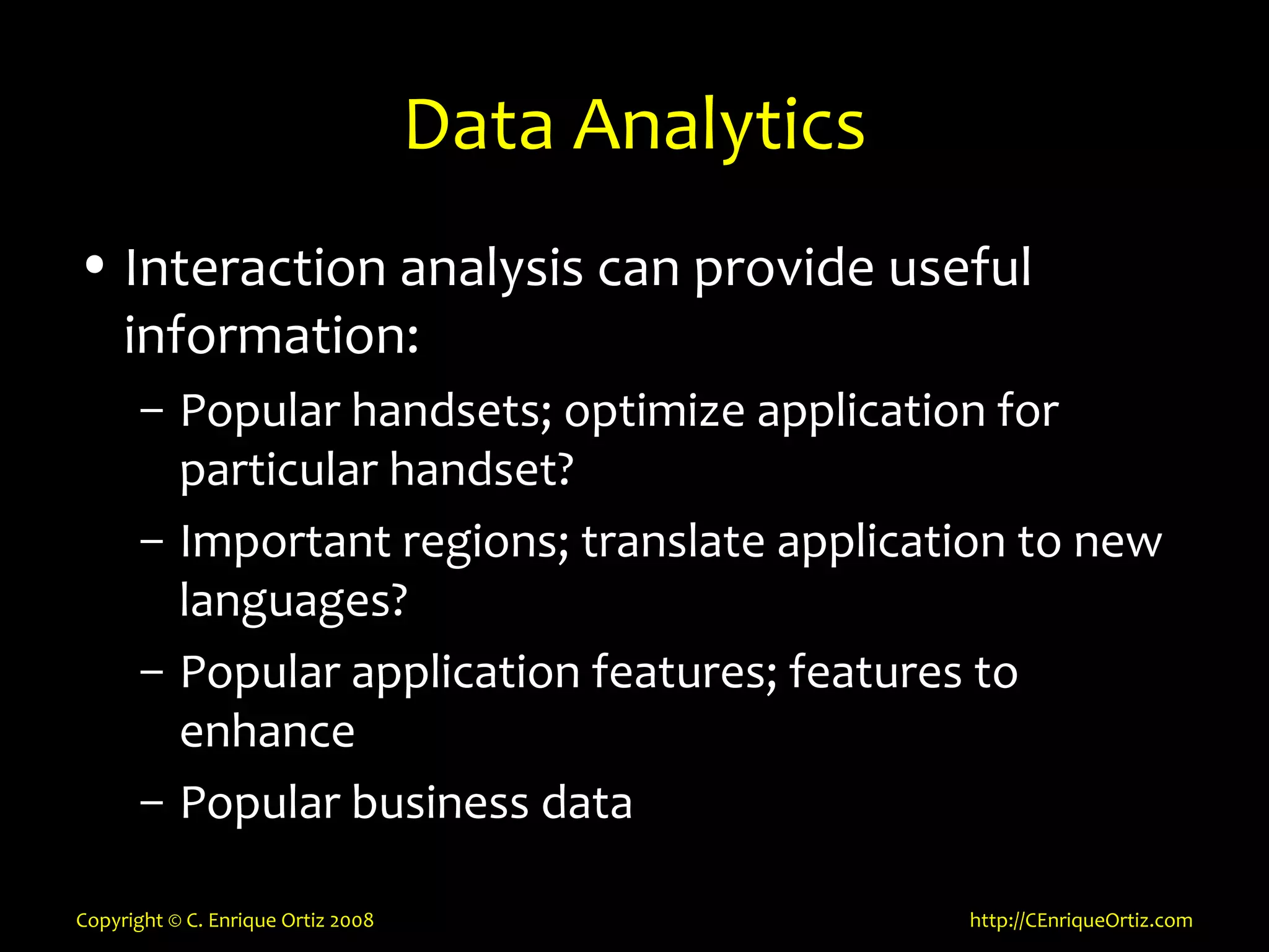 Mobility, Context, Interactions and Data
