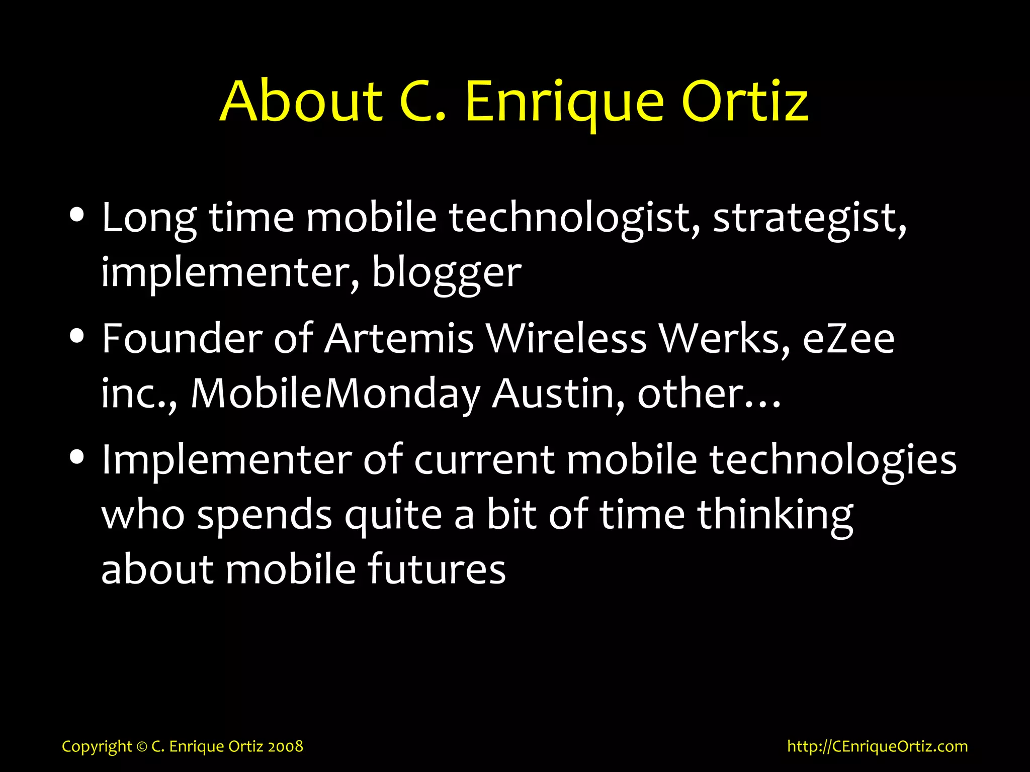 Mobility, Context, Interactions and Data