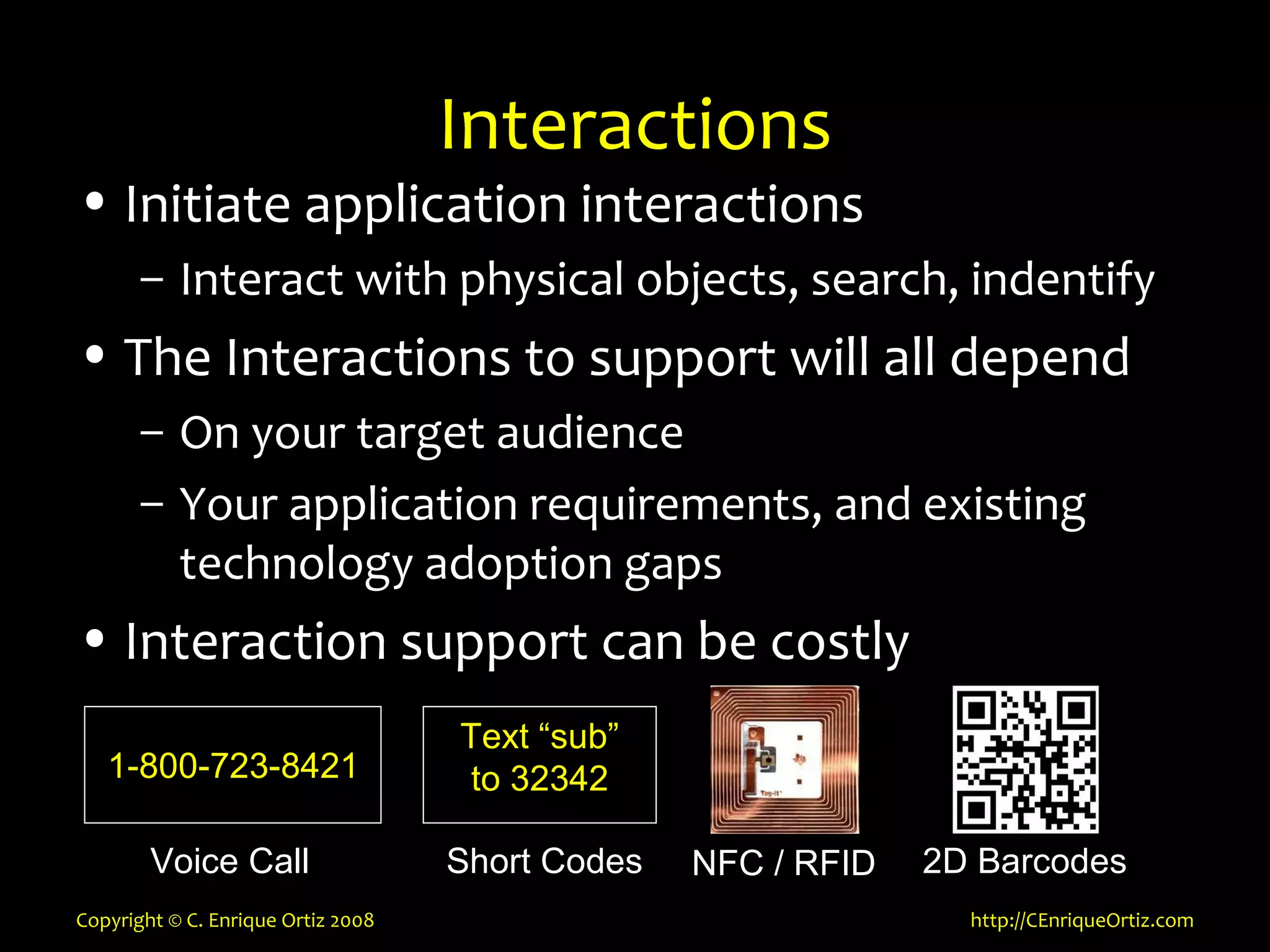 Mobility, Context, Interactions and Data