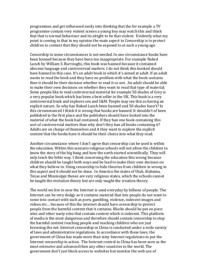 Censorship research paper thesis