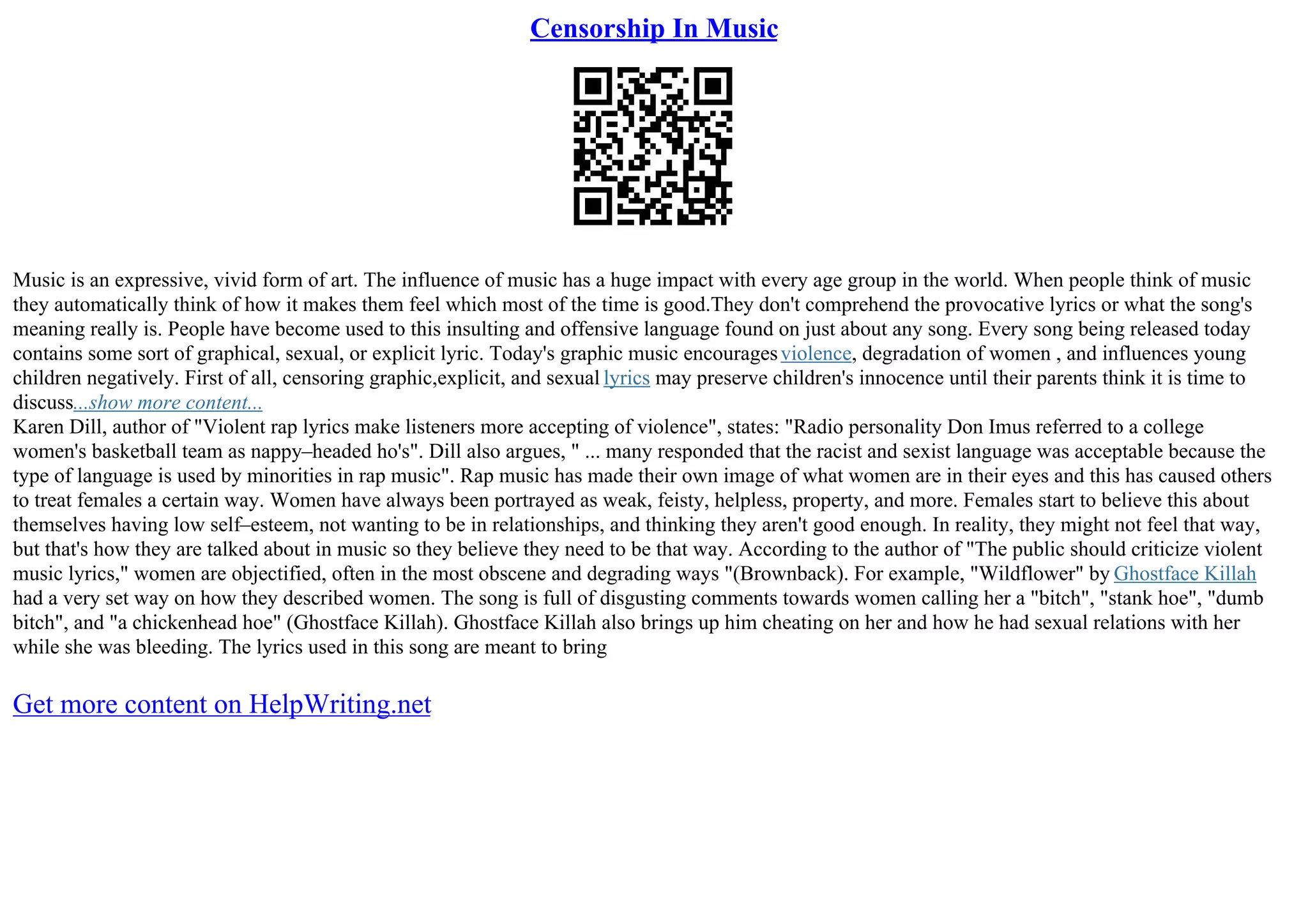 Censorship In Music PPT