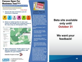 49 
Beta site available 
only until 
October 31 
We want your feedback!  