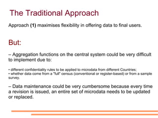 The Goals   The dissemination of the result of the censuses in the EU should reflect those advantages to the highest possible extent.  