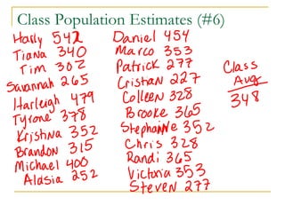 Class Population Estimates (#6) 
