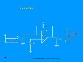 .  Integrator + - V OUT V IN R 1 + 0 + 0 + - C 1 