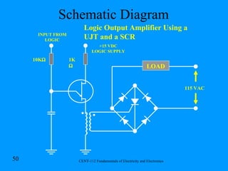 Logic Output Amplifier Using a UJT and a SCR LOAD INPUT FROM LOGIC 115 VAC 1K  10K  +15 VDC LOGIC SUPPLY Schematic Diagram 