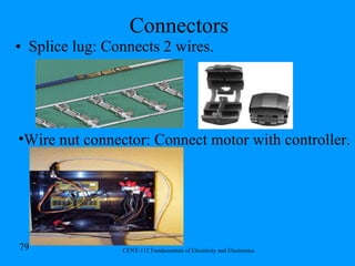 Connectors Splice lug: Connects 2 wires. Wire nut connector: Connect motor with controller. 