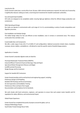 Center Enamel Provides Anaerobic Digester Tanks For Sweden Wastewater ...