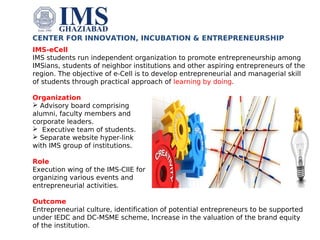 Center for innovation, incubation & entrepreneurship