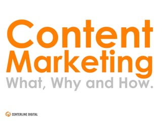 Content
Marketing
What, Why and How.
 