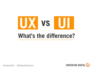 What’s the difference?
@caitvsmith | @kateawilliamson
vsUX UI
 